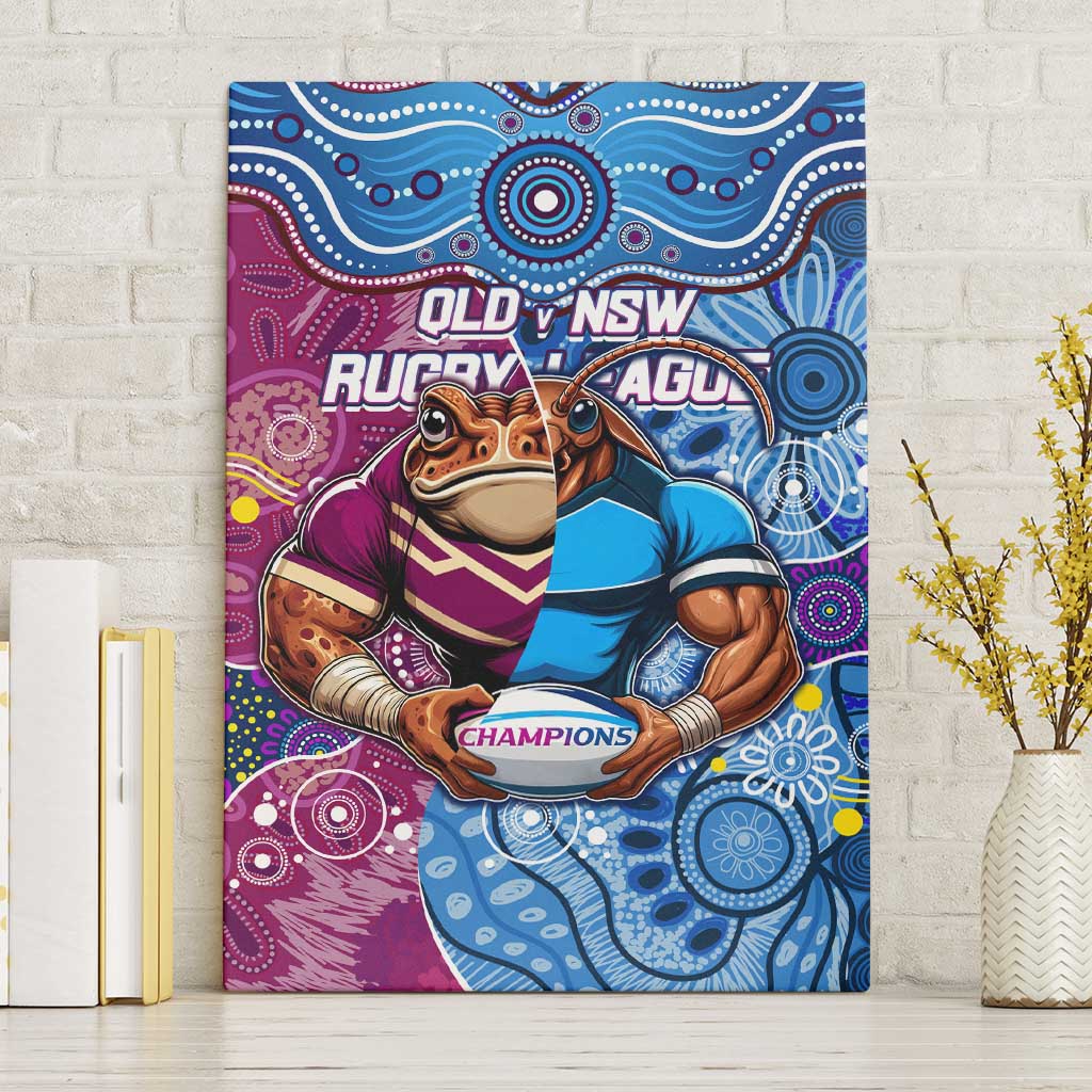 Blues Cockroaches And Maroons Cane Toads Canvas Wall Art State of Origin Aboriginal
