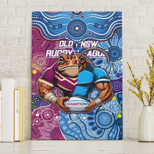 Blues Cockroaches And Maroons Cane Toads Canvas Wall Art State of Origin Aboriginal