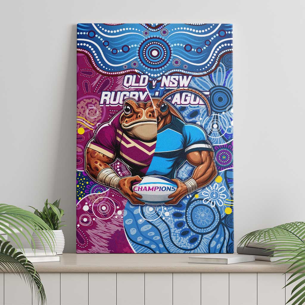 Blues Cockroaches And Maroons Cane Toads Canvas Wall Art State of Origin Aboriginal