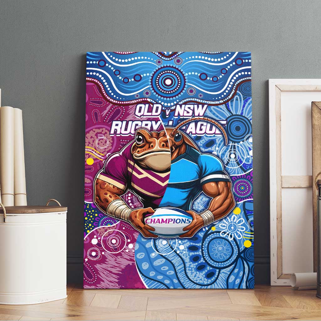Blues Cockroaches And Maroons Cane Toads Canvas Wall Art State of Origin Aboriginal