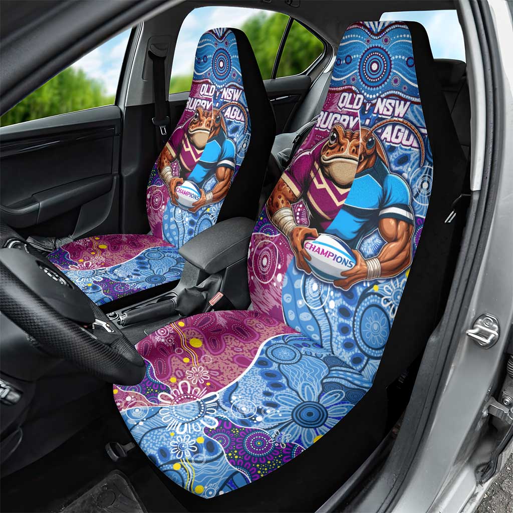 Blues Cockroaches And Maroons Cane Toads Car Seat Cover State of Origin Aboriginal