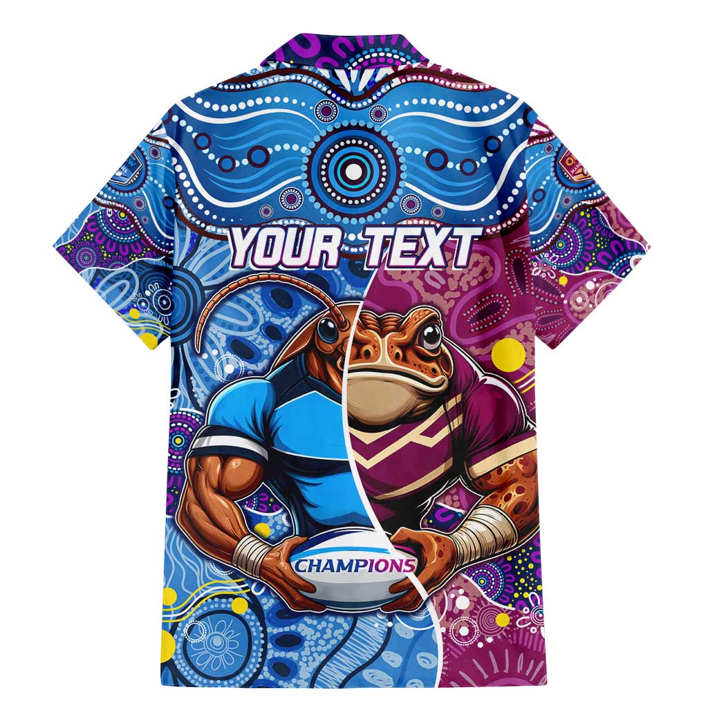 Custom Blues Cockroaches And Maroons Cane Toads Family Matching Mermaid Dress and Hawaiian Shirt State of Origin Aboriginal