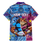 Custom Blues Cockroaches And Maroons Cane Toads Family Matching Mermaid Dress and Hawaiian Shirt State of Origin Aboriginal