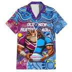 Custom Blues Cockroaches And Maroons Cane Toads Family Matching Tank Maxi Dress and Hawaiian Shirt State of Origin Aboriginal