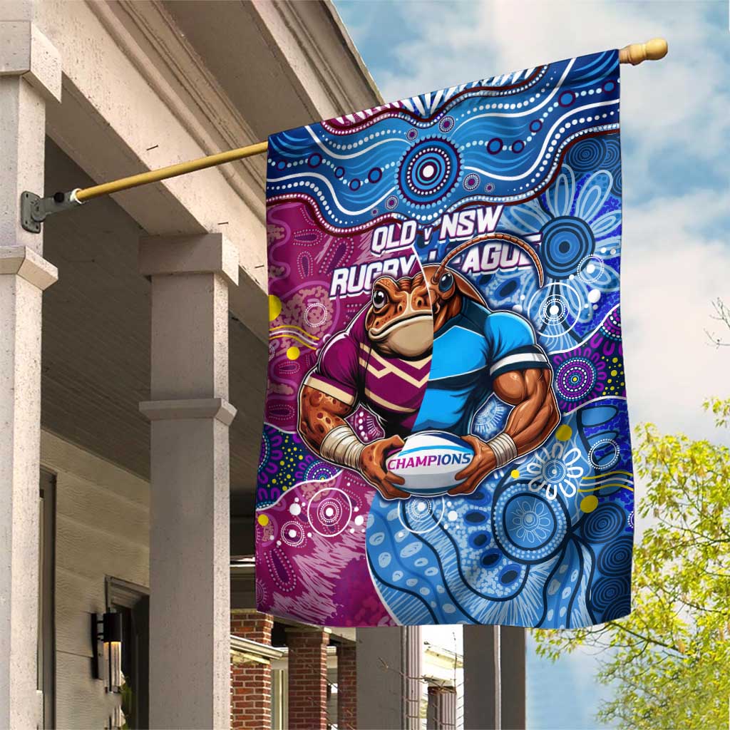 Blues Cockroaches And Maroons Cane Toads Garden Flag State of Origin Aboriginal