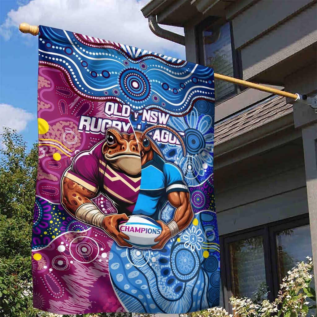 Blues Cockroaches And Maroons Cane Toads Garden Flag State of Origin Aboriginal