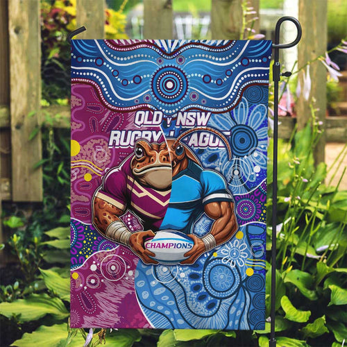Blues Cockroaches And Maroons Cane Toads Garden Flag State of Origin Aboriginal