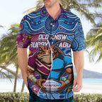 Custom Blues Cockroaches And Maroons Cane Toads Hawaiian Shirt State of Origin Aboriginal