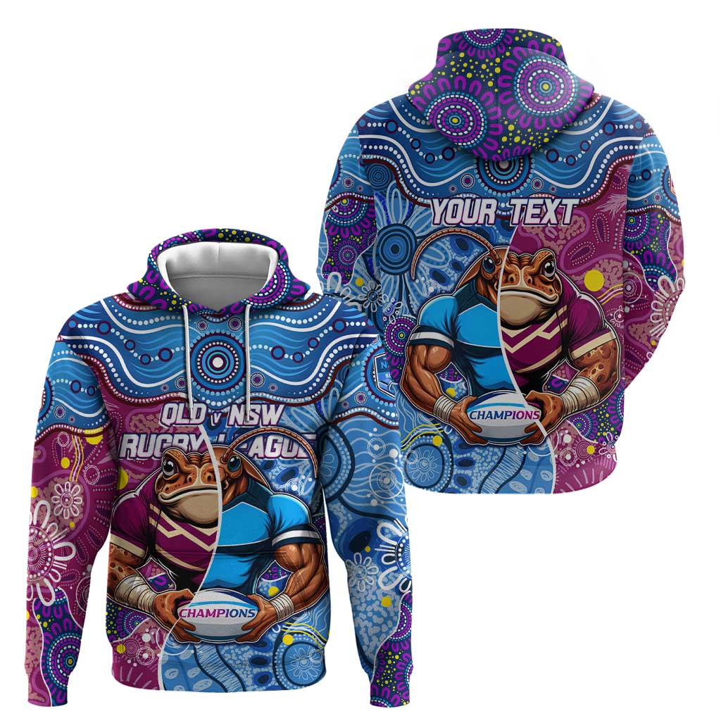 Custom Blues Cockroaches And Maroons Cane Toads Hoodie State of Origin Aboriginal