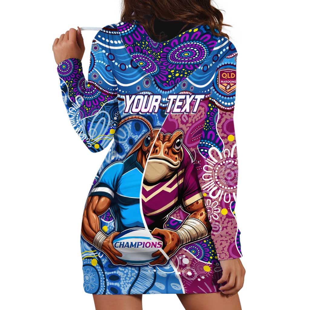 Custom Blues Cockroaches And Maroons Cane Toads Hoodie Dress State of Origin Aboriginal