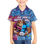 Custom Blues Cockroaches And Maroons Cane Toads Kid Hawaiian Shirt State of Origin Aboriginal