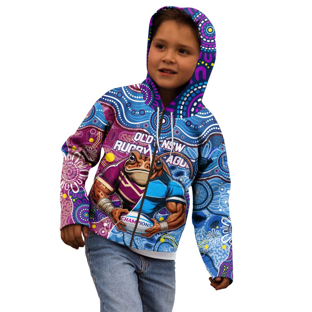 Custom Blues Cockroaches And Maroons Cane Toads Kid Hoodie State of Origin Aboriginal