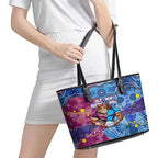 Blues Cockroaches And Maroons Cane Toads Leather Tote Bag State of Origin Aboriginal