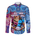 Custom Blues Cockroaches And Maroons Cane Toads Long Sleeve Button Shirt State of Origin Aboriginal
