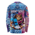 Custom Blues Cockroaches And Maroons Cane Toads Long Sleeve Shirt State of Origin Aboriginal