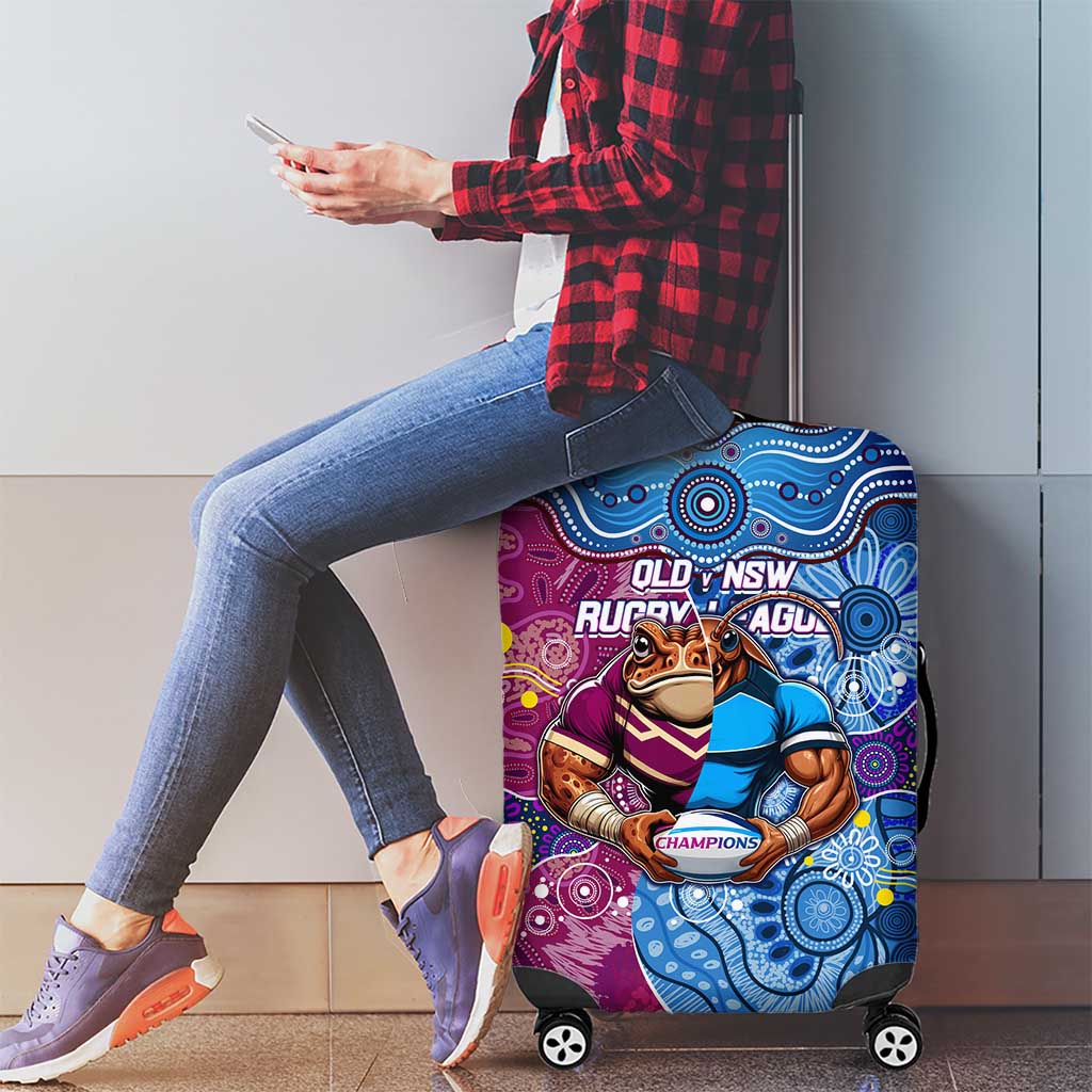 Blues Cockroaches And Maroons Cane Toads Luggage Cover State of Origin Aboriginal