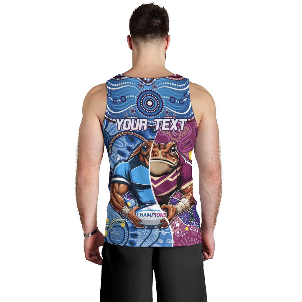 Custom Blues Cockroaches And Maroons Cane Toads Men Tank Top State of Origin Aboriginal