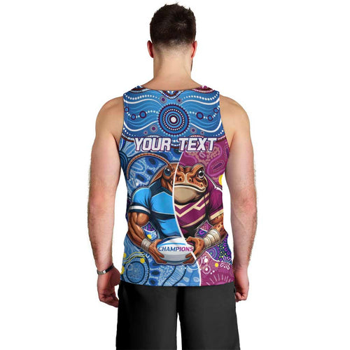 Custom Blues Cockroaches And Maroons Cane Toads Men Tank Top State of Origin Aboriginal