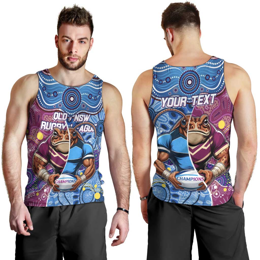Custom Blues Cockroaches And Maroons Cane Toads Men Tank Top State of Origin Aboriginal
