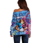 Custom Blues Cockroaches And Maroons Cane Toads Off Shoulder Sweater State of Origin Aboriginal