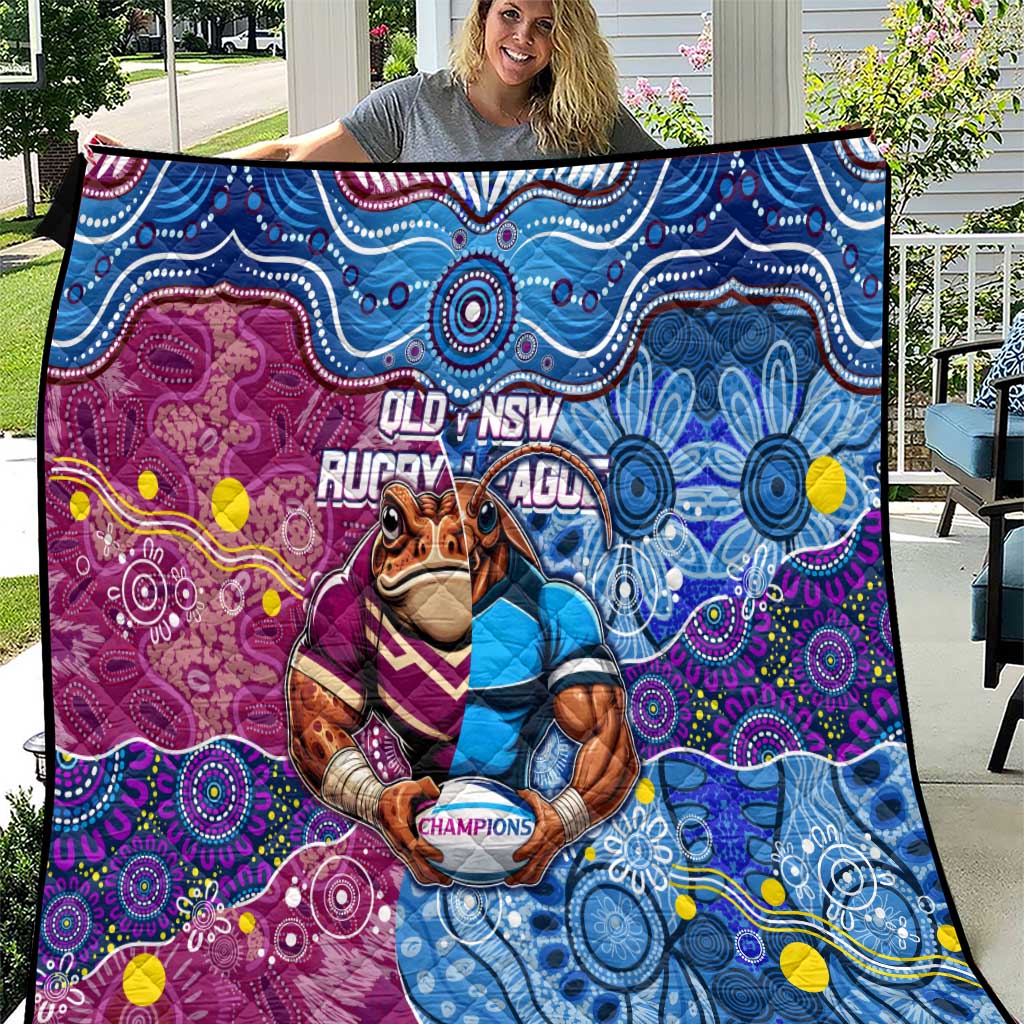 Blues Cockroaches And Maroons Cane Toads Quilt State of Origin Aboriginal