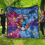 Blues Cockroaches And Maroons Cane Toads Quilt State of Origin Aboriginal