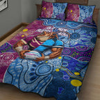 Blues Cockroaches And Maroons Cane Toads Quilt Bed Set State of Origin Aboriginal