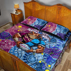 Blues Cockroaches And Maroons Cane Toads Quilt Bed Set State of Origin Aboriginal