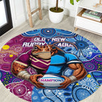 Blues Cockroaches And Maroons Cane Toads Round Carpet State of Origin Aboriginal