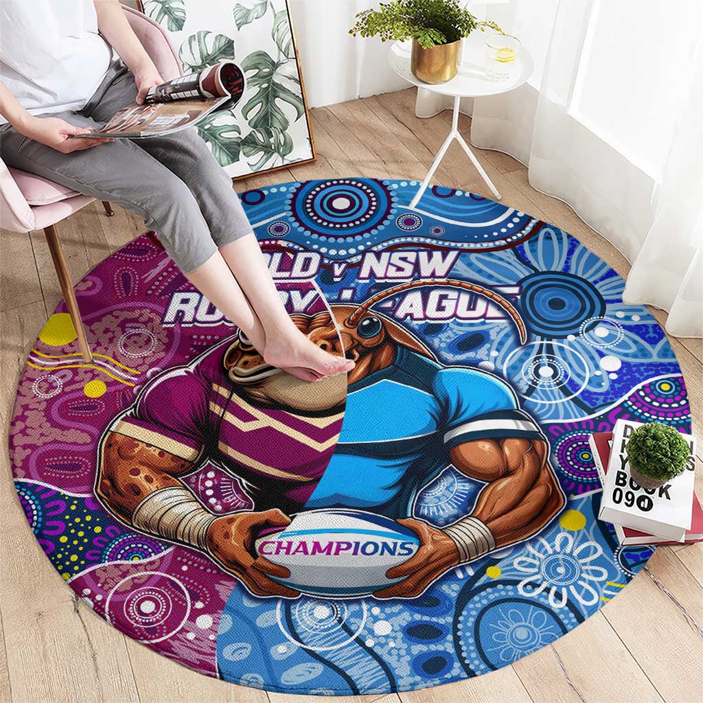 Blues Cockroaches And Maroons Cane Toads Round Carpet State of Origin Aboriginal