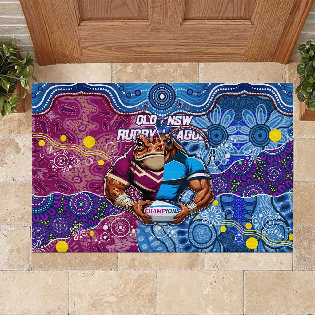 Blues Cockroaches And Maroons Cane Toads Rubber Doormat State of Origin Aboriginal