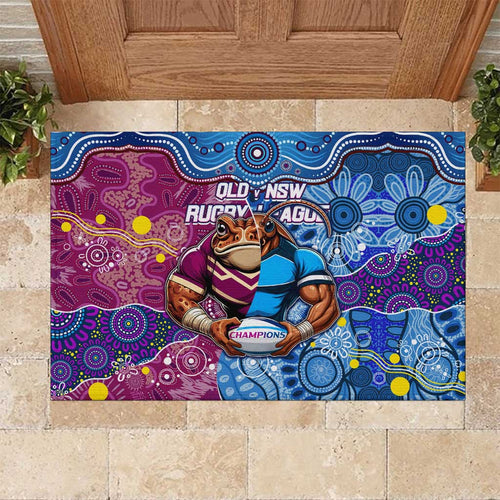 Blues Cockroaches And Maroons Cane Toads Rubber Doormat State of Origin Aboriginal