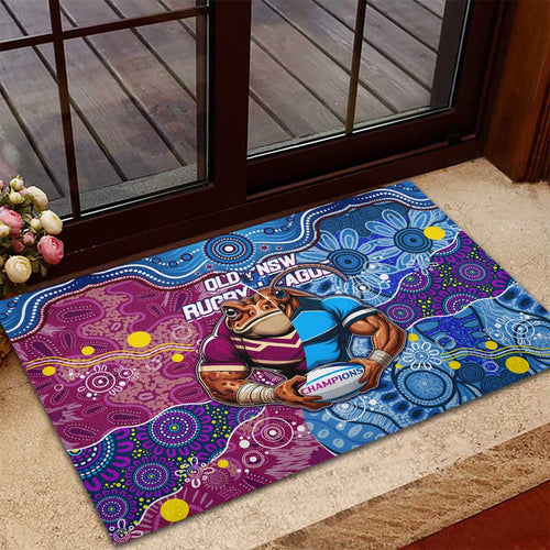Blues Cockroaches And Maroons Cane Toads Rubber Doormat State of Origin Aboriginal