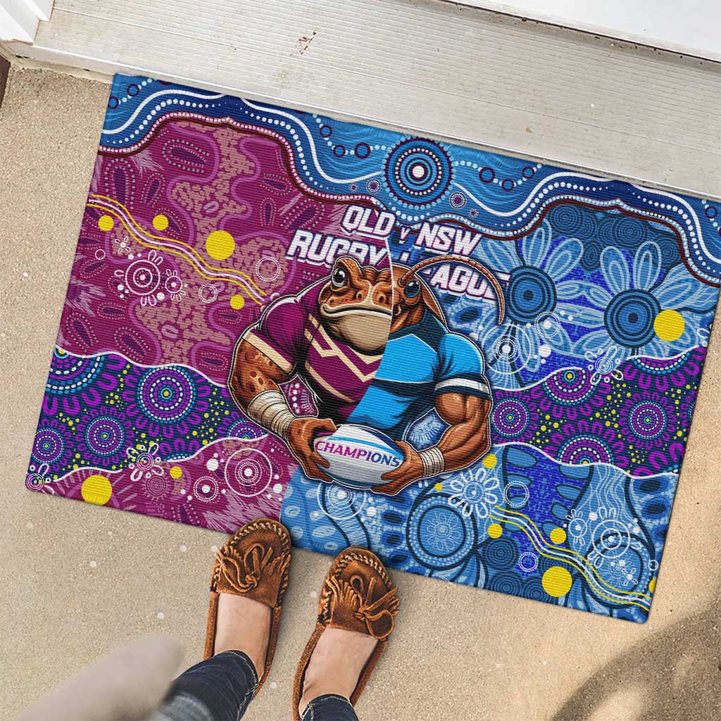 Blues Cockroaches And Maroons Cane Toads Rubber Doormat State of Origin Aboriginal