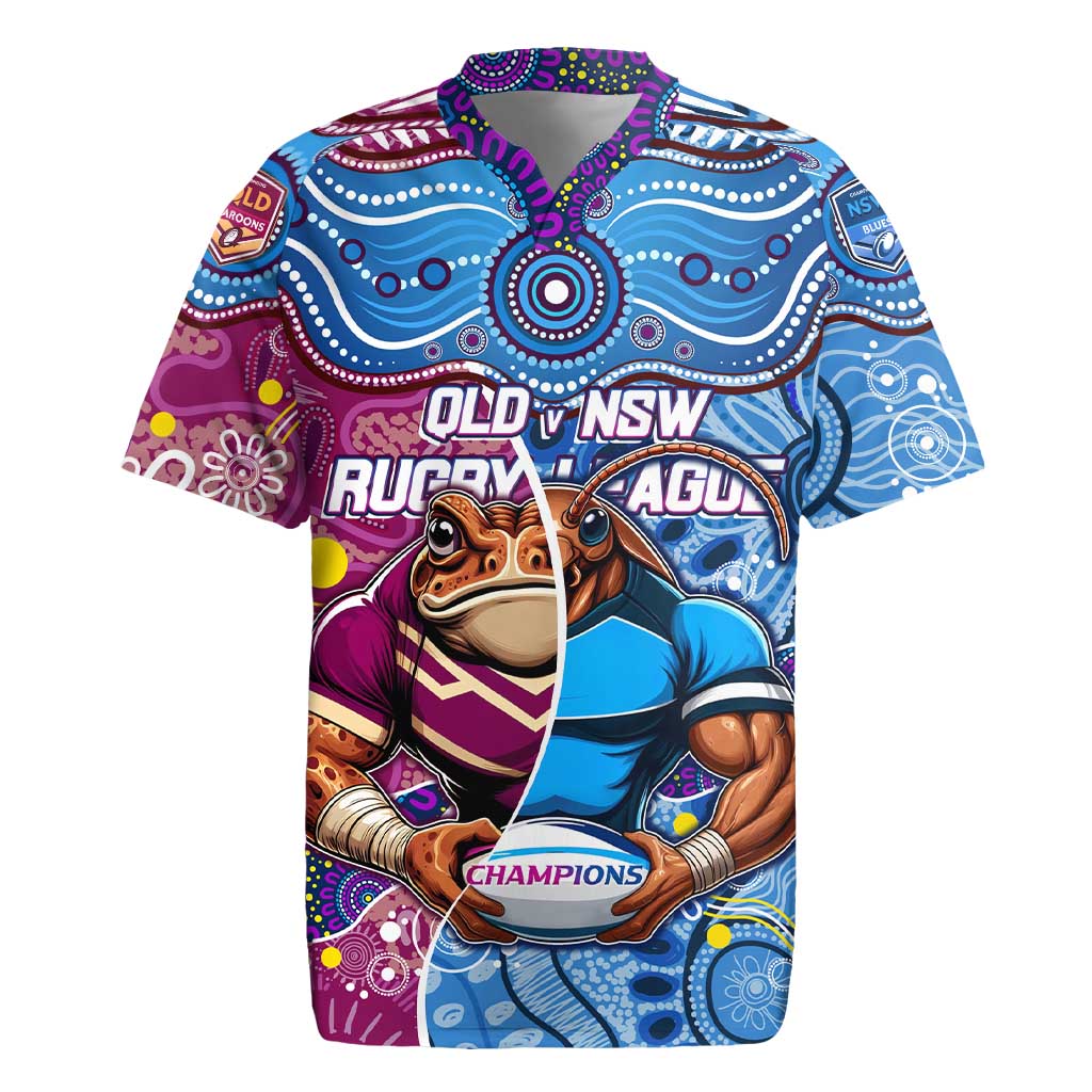 Custom Blues Cockroaches And Maroons Cane Toads Rugby Jersey State of Origin Aboriginal