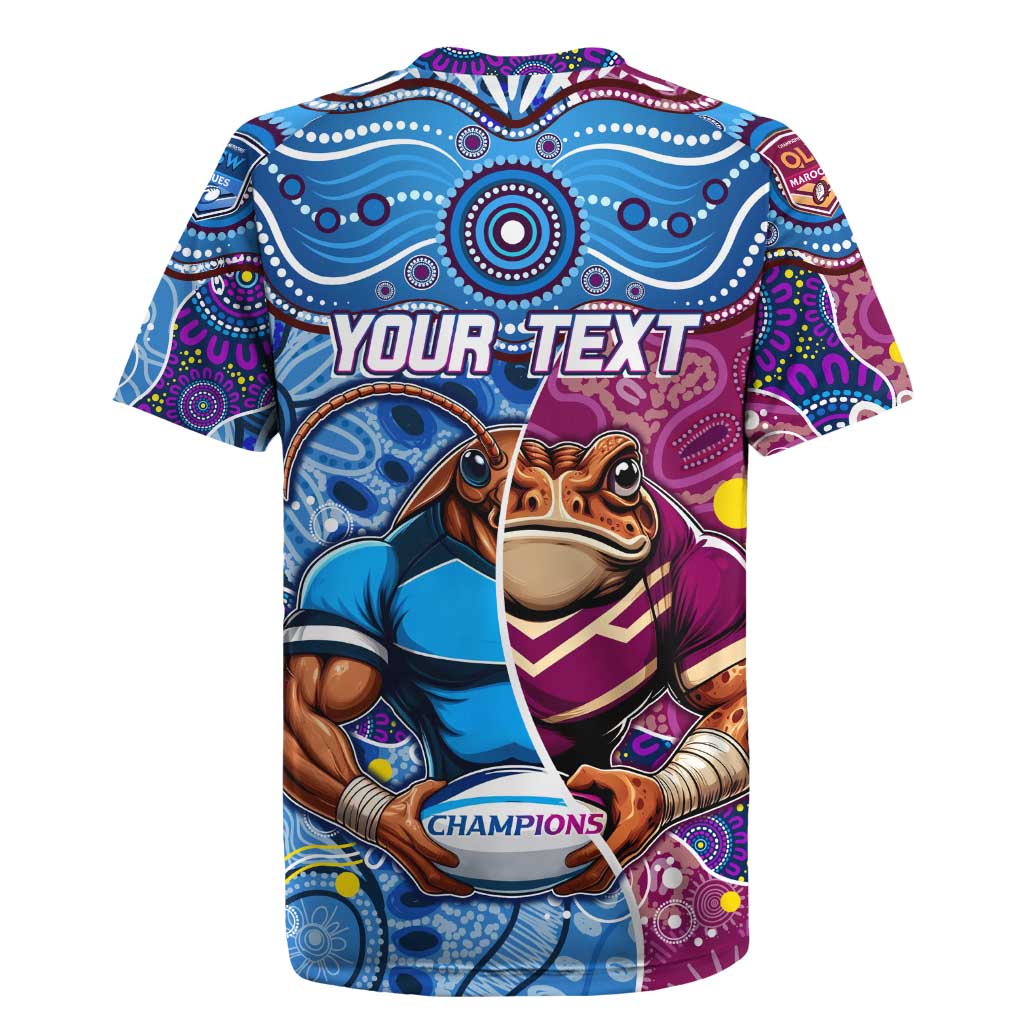 Custom Blues Cockroaches And Maroons Cane Toads Rugby Jersey State of Origin Aboriginal