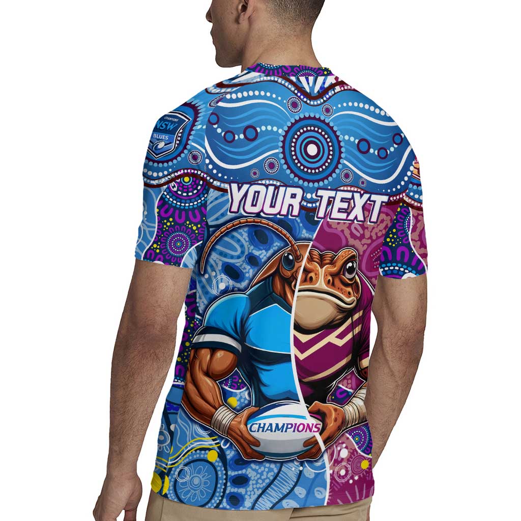 Custom Blues Cockroaches And Maroons Cane Toads Rugby Jersey State of Origin Aboriginal