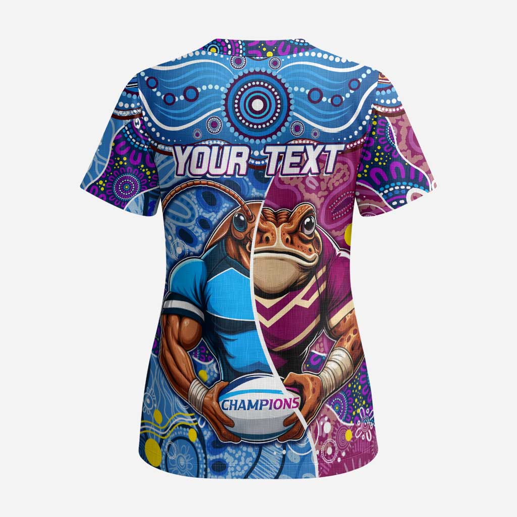 Custom Blues Cockroaches And Maroons Cane Toads Scrub Top State of Origin Aboriginal - Aussie Hoodie