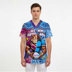 Custom Blues Cockroaches And Maroons Cane Toads Scrub Top State of Origin Aboriginal - Aussie Hoodie