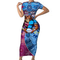 Custom Blues Cockroaches And Maroons Cane Toads Short Sleeve Bodycon Dress State of Origin Aboriginal
