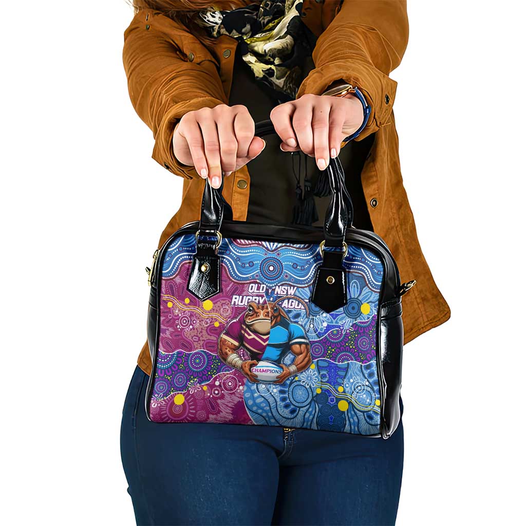 Blues Cockroaches And Maroons Cane Toads Shoulder Handbag State of Origin Aboriginal