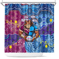 Blues Cockroaches And Maroons Cane Toads Shower Curtain State of Origin Aboriginal