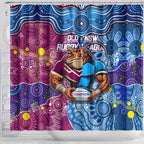 Blues Cockroaches And Maroons Cane Toads Shower Curtain State of Origin Aboriginal