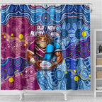 Blues Cockroaches And Maroons Cane Toads Shower Curtain State of Origin Aboriginal