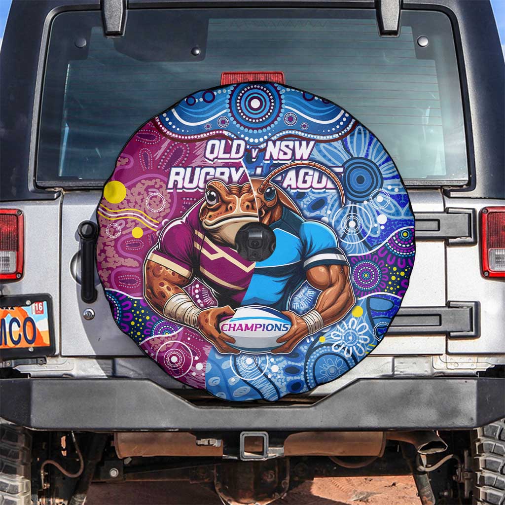 Blues Cockroaches And Maroons Cane Toads Spare Tire Cover State of Origin Aboriginal