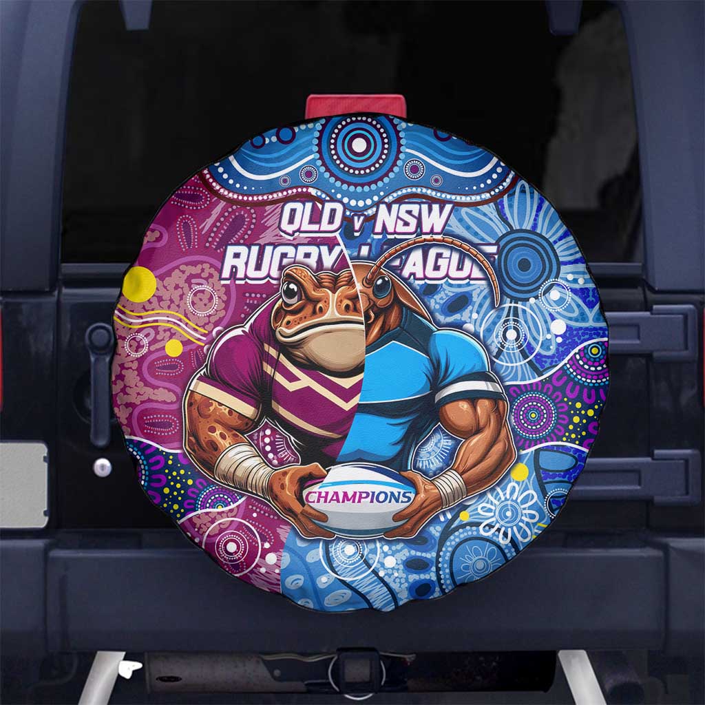 Blues Cockroaches And Maroons Cane Toads Spare Tire Cover State of Origin Aboriginal