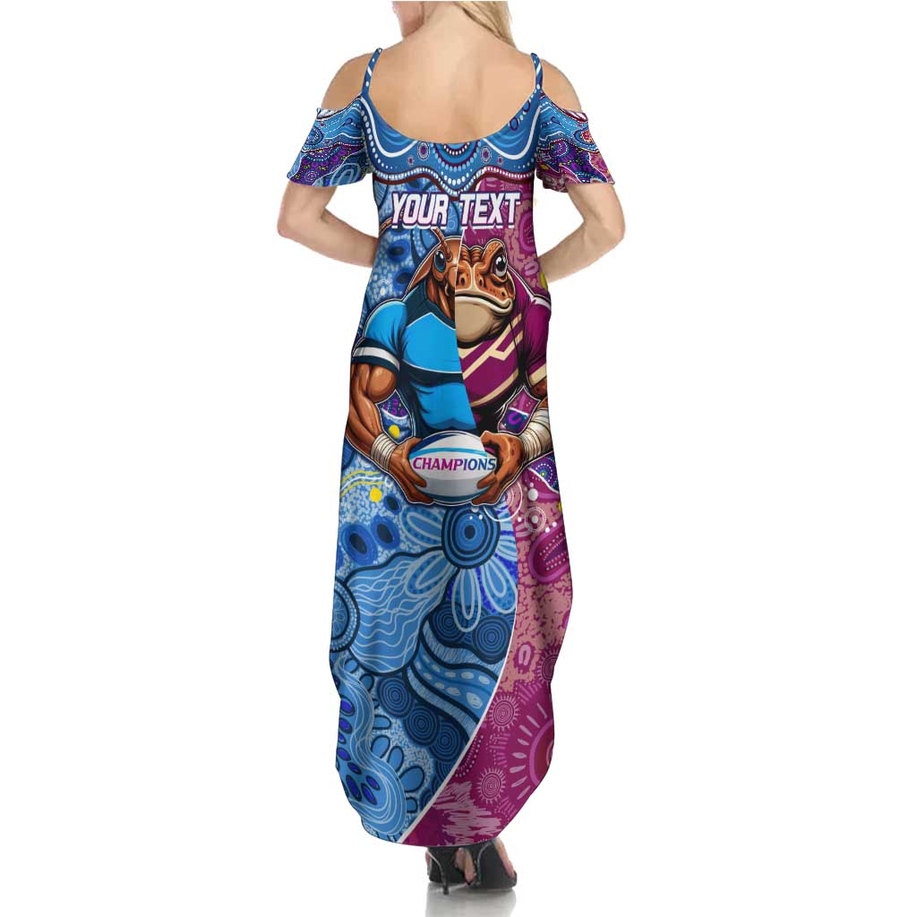 Custom Blues Cockroaches And Maroons Cane Toads Summer Maxi Dress State of Origin Aboriginal