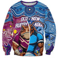 Custom Blues Cockroaches And Maroons Cane Toads Sweatshirt State of Origin Aboriginal