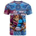 Custom Blues Cockroaches And Maroons Cane Toads T Shirt State of Origin Aboriginal