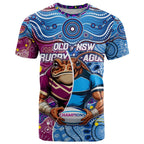 Custom Blues Cockroaches And Maroons Cane Toads T Shirt State of Origin Aboriginal